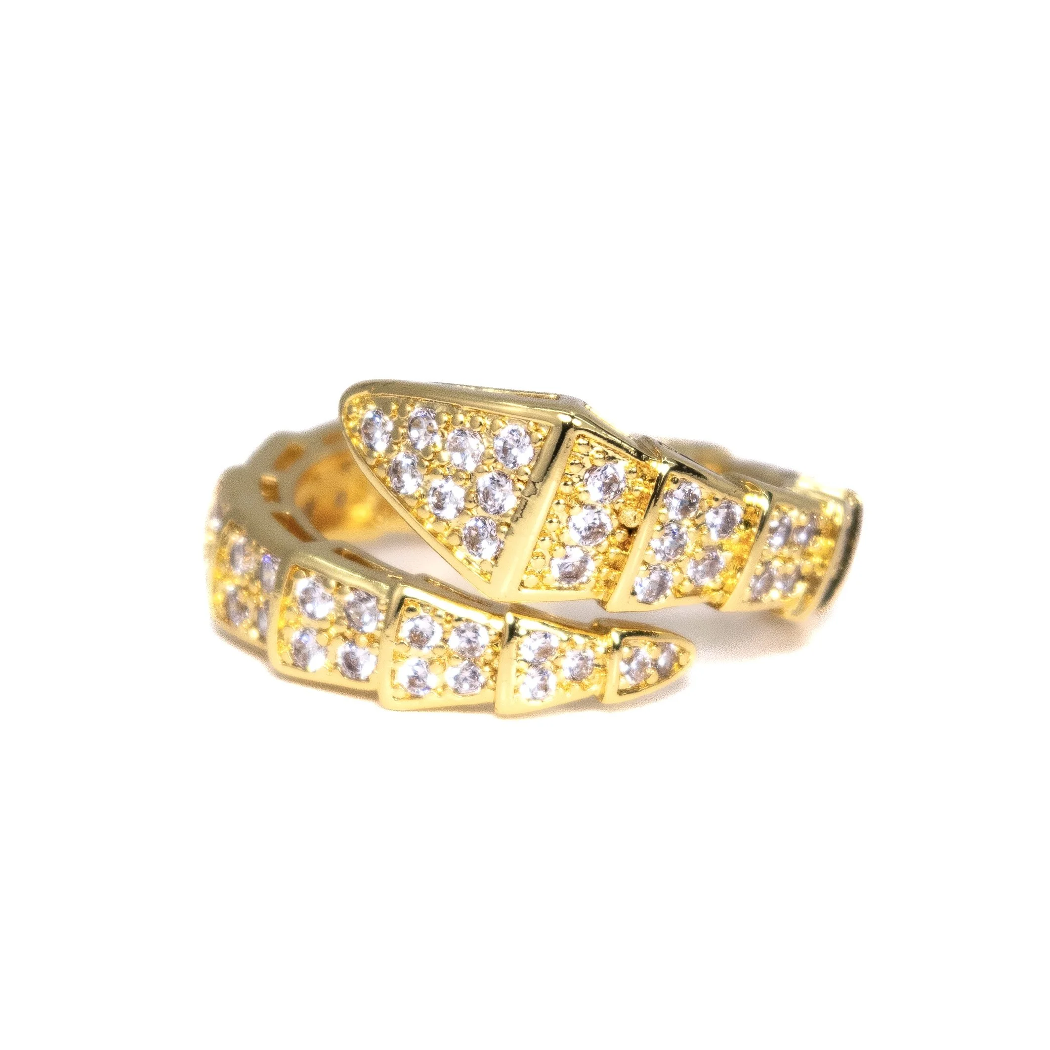 Micro-Pave Cubic Zirconia Serpent Ring — DanielMark Jewelry